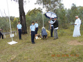 No 9 Squadron Association Stanthorpe A2 378 ceremony photo gallery - Geraldine and Reg's sister Veronica laying a wreath
